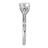 Platinum Diamond Solitaire Round Brilliant Cut Ring Sparkle Shoulder 0.54ct