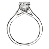 Platinum Diamond Solitaire Round Brilliant Cut Ring Sparkle Shoulder 0.54ct