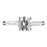 Platinum Diamond Solitaire Round Brilliant Cut Ring Sparkle Shoulder 0.54ct