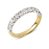 WS0029/22B 18ct Gold Diamond Claw Set Band Ring 0.66ct