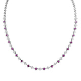 18ct White Gold Ruby Diamond Quatrefoil Necklace SALE