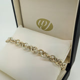 9ct Yellow 9ct White Gold Handmade Cable Chain Bracelet SALE