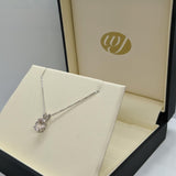 9ct White Gold Morganite Oval Solitaire Pendant