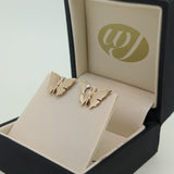 9ct Rose Gold Butterfly Stud Earrings