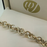 9ct Yellow 9ct White Gold Handmade Cable Chain Bracelet SALE