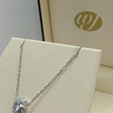 Vintage Design Sterling Silver Deco Halo CZ Necklace*