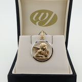 9ct Yellow and White Gold Angel Cupid Pendant SALE