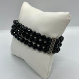 Vintage Design Sterling Silver Black Onyx Regency Bracelet