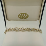 9ct Yellow 9ct White Gold Handmade Cable Chain Bracelet SALE
