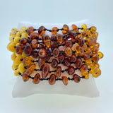 Natural Amber Multi Row Bead Bracelet