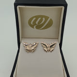 9ct Rose Gold Butterfly Stud Earrings