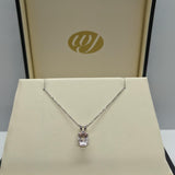 9ct White Gold Morganite Oval Solitaire Pendant