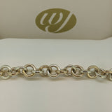9ct Yellow 9ct White Gold Handmade Cable Chain Bracelet SALE