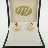 9ct Yellow Gold Handmade Forget-Me-Not Stud Earrings 9mm
