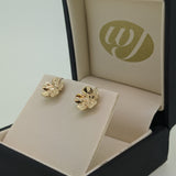 9ct Yellow Gold Handmade Forget-Me-Not Stud Earrings 9mm