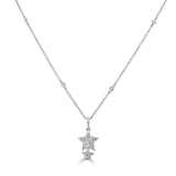 18ct White Gold Diamond Cosmos Star Pendant 0.19ct