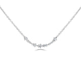 18ct White Gold Diamond Effervescent Bar Necklace 0.51ct