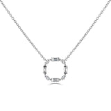 Vintage Design 18ct White Gold Diamond Bijou Deco Circle Necklace 0.18ct
