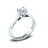 18ct White Gold Diamond Solitaire Round Brilliant Cut Ring 0.15ct