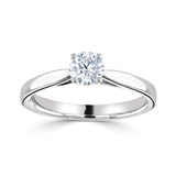 18ct White Gold Diamond Solitaire Round Brilliant Cut Ring 0.15ct