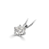 18ct White Gold Diamond Solitaire Brilliant Cut Six Claw Pendant 0.30ct SALE