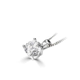 18ct White Gold Diamond Solitaire Brilliant Cut Four Claw Pendant 0.20ct