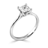 Platinum Diamond Solitaire Square Princess Cut Ring 0.71ct