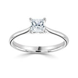 Platinum Diamond Solitaire Square Princess Cut Ring 0.71ct
