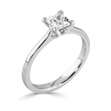 Platinum Diamond Solitaire Square Princess Cut Ring 0.32ct
