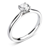 Platinum Diamond Solitaire Round Brilliant Cut Ring 0.41ct