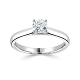 Platinum Diamond Solitaire Round Brilliant Cut Ring 0.41ct