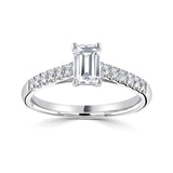 Platinum Tanzanite Diamond Emerald Cut Solitaire Ring SALE