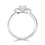 Platinum Synthetic Ruby Diamond Deco Ring