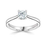 Platinum Diamond Solitaire Round Brilliant Cut Ring 0.42ct