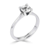 Platinum Diamond Solitaire Round Brilliant Cut Ring 0.42ct