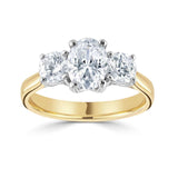 18ct Yellow Gold Platinum Blue Sapphire Diamond Trilogy Ring