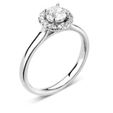 18ct White Gold Black Diamond Halo Round Cluster Ring