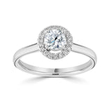 Platinum Diamond Halo Round Brilliant Cut Cluster Ring 0.37ct