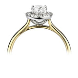 18ct Yellow Gold Diamond Halo Round Brilliant Cut Cluster Ring 0.36ct