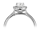 18ct White Gold Black Diamond Halo Round Cluster Ring