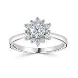 Platinum Yellow Diamond Sunshine Cluster Ring 0.38ct