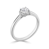Platinum Diamond Halo Round Brilliant Cut Cluster Ring 0.58ct