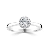 Platinum Diamond Halo Round Brilliant Cut Cluster Ring 0.58ct
