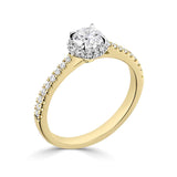 18ct Yellow Gold Diamond Halo Round Brilliant Cut Cluster Ring 0.58ct