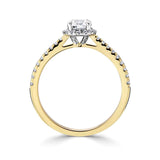 18ct Yellow Gold Diamond Halo Round Brilliant Cut Cluster Ring 0.58ct