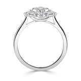 Vintage Design 18ct White Gold Diamond Baguette Halo Ring 0.49ct SALE