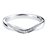 18ct White Gold Diamond U Shape Silhouette Shaped Wedding Ring