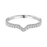 9ct White Gold Diamond V Shaped Wedding Ring