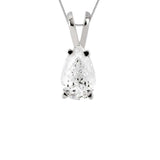 18ct White Gold Diamond Solitaire Pear Shape Pendant 0.25ct